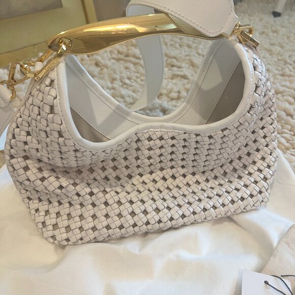 Elleme Paris Handbags - Elleme White Woven Boomerang Handbag